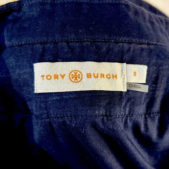 Tory Burch Embroidered Fringe Tunic Top in Navy Size 6 - Picture 10 of 12